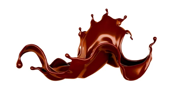 Goccio Cioccolato Fondente Rendering Illustrazione — Foto Stock