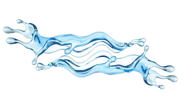 Splash Clear Blue Water Rendering Illustration — Stock Photo, Image