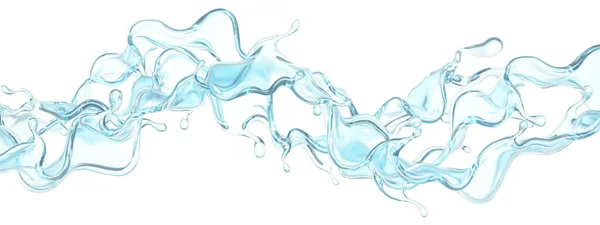 Ein Spritzer Klares Blaues Wasser Darstellung Illustration — Stockfoto