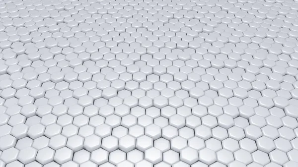 White Hexagon Background Rendering Illustration — ストック写真