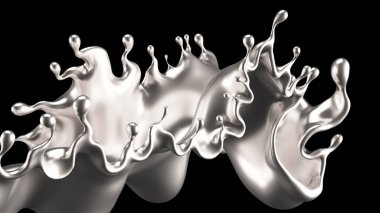 Su gümüşü. 3d görüntüleme 3d