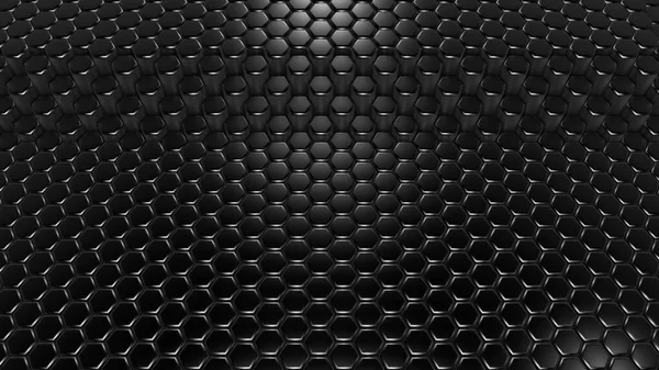 Black Hexagon Background Rendering Illustration — 스톡 사진