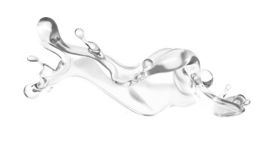 Temiz bir su damlası. 3d görüntüleme, 3d illüstrasyon.