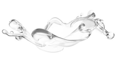 Temiz bir su damlası. 3d görüntüleme, 3d illüstrasyon.