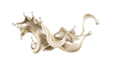 Bir tutam süt. 3d görüntüleme, 3d illüstrasyon.