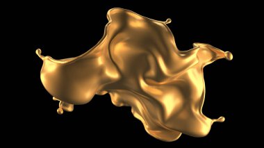 Şatafatlı, güzel altın kaplama. 3d görüntüleme, 3d illüstrasyon.