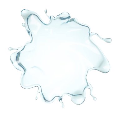 Mavi bir damla su. 3d görüntüleme, 3d illüstrasyon.