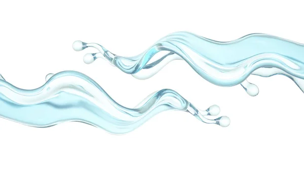 Splash Clear Blue Water Rendering Illustration — Stock Photo, Image