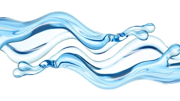 Egy Csepp Tiszta Kék Víz Renderelés Illusztráció — Stock Fotó