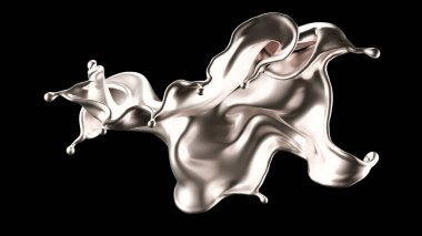 Şatafatlı bir gümüş sıçraması. 3d görüntüleme, 3d illüstrasyon.
