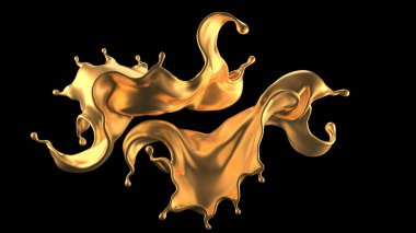 Şatafatlı, güzel altın kaplama. 3d görüntüleme, 3d illüstrasyon.