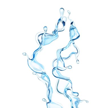 Bir tutam berrak mavi su. 3d görüntüleme, 3d illüstrasyon.