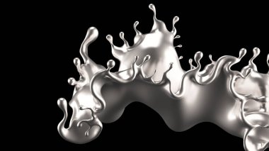 Su gümüşü. 3d görüntüleme 3d