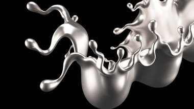 Su gümüşü. 3d görüntüleme 3d