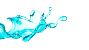 Mavi bir damla su. 3d görüntüleme, 3d illüstrasyon.