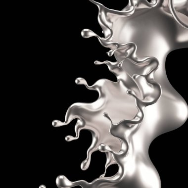 Su gümüşü. 3d görüntüleme 3d