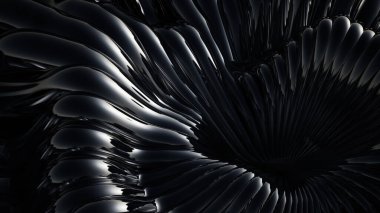 Siyah metalik arka plan. 3d görüntüleme, 3d illüstrasyon.