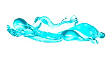 Mavi bir damla su. 3d görüntüleme, 3d illüstrasyon.