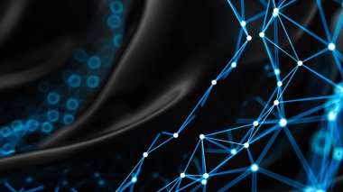 Siyah örtülü arka plan. 3d görüntüleme, 3d illüstrasyon.