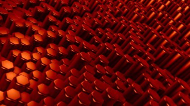 Kırmızı altıgen arka plan. 3d görüntüleme, 3d illüstrasyon.