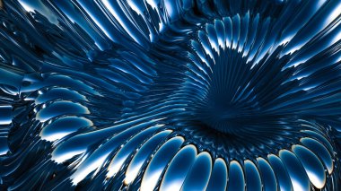 Mavi metalik arka plan. 3d görüntüleme, 3d illüstrasyon.