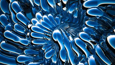 Mavi metalik arka plan. 3d görüntüleme, 3d illüstrasyon.