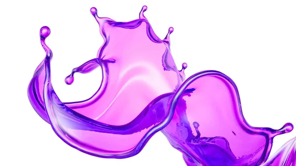 Una Bella Spruzzata Magenta Liquida Rendering Illustrazione — Foto Stock