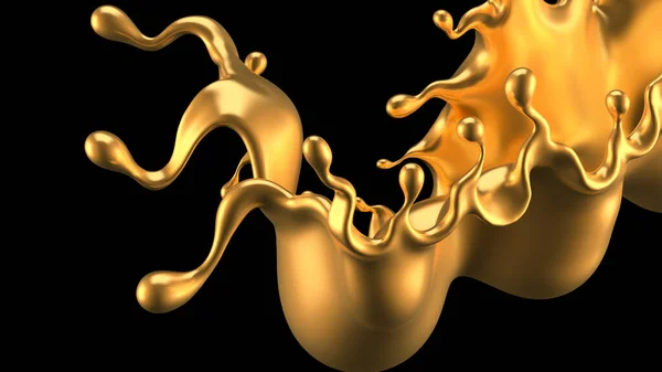 Splash Gold Rendering Illustration — 스톡 사진