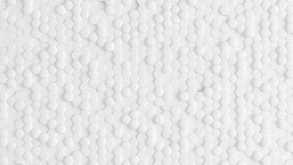 Fundo Abstrato Branco Com Hexágonos Renderização Ilustração — Fotografia de Stock