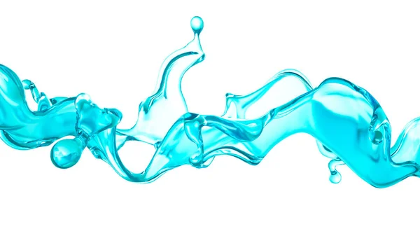 Una Spruzzata Acqua Blu Rendering Illustrazione — Foto Stock
