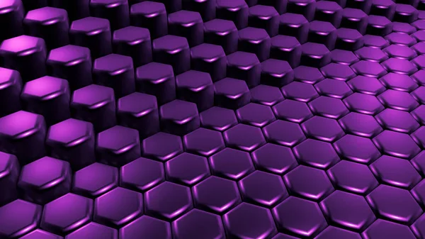 Purple Hexagon Background Rendering Illustration — Stock Photo, Image