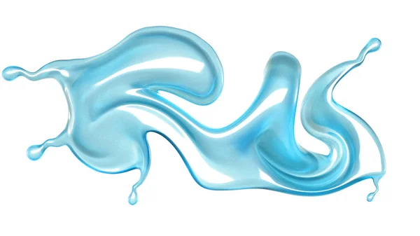 Beautiful Blue Water Splash Rendering Illustration — 스톡 사진