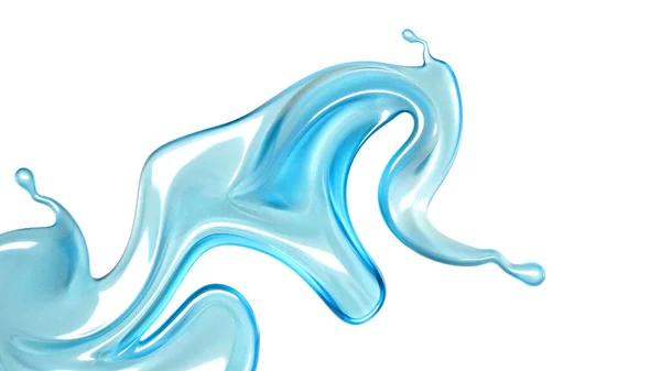 Beautiful Blue Water Splash Rendering Illustration — 스톡 사진