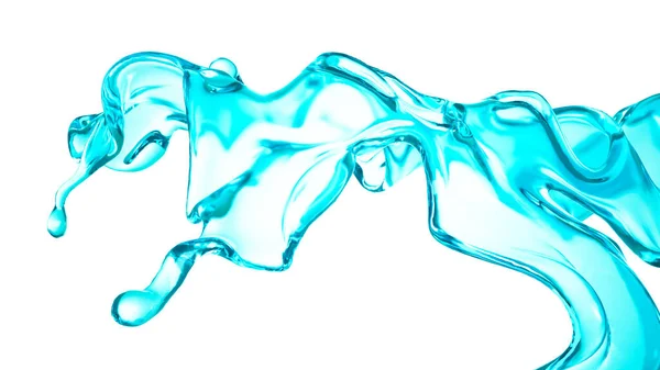 Egy Kék Csepp Víz Renderelés Illusztráció — Stock Fotó