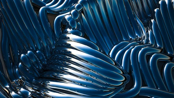 Blauer Metallischer Hintergrund Darstellung Illustration — Stockfoto