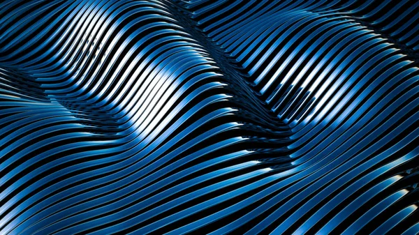 青い金属の背景 3Dレンダリング 3Dイラスト — ストック写真
