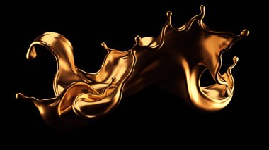 Şatafatlı, güzel altın kaplama. 3d görüntüleme, 3d illüstrasyon.