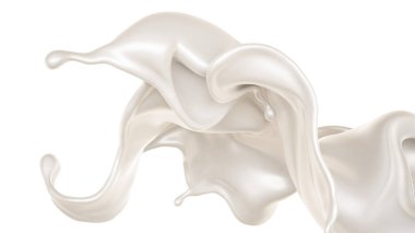 Bir tutam süt. 3d görüntüleme, 3d illüstrasyon.