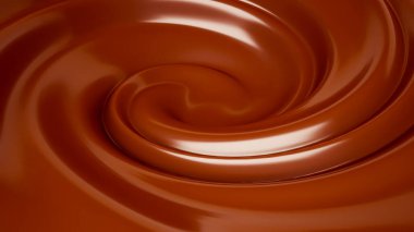 Damla, çikolata akıntısı. 3d görüntüleme, 3d illüstrasyon.