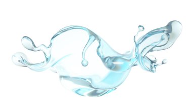 Mavi bir damla su. 3d görüntüleme, 3d illüstrasyon.