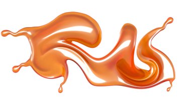 Bir tutam portakal suyu. 3d görüntüleme, 3d illüstrasyon.