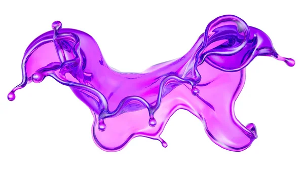 Beautiful Magenta Splash Liquid Rendering Illustration — Stock Photo, Image