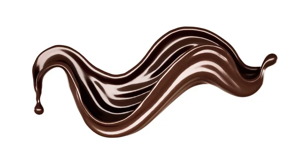Splash Dark Chocolate Rendering Illustration — 스톡 사진