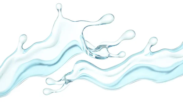 Splash Clear Blue Water Rendering Illustration — Stock Photo, Image