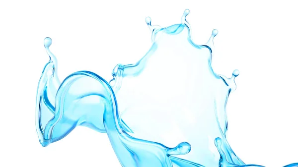 Прекрасні Блакитні Водяні Бризки Візуалізація Ілюстрація — стокове фото