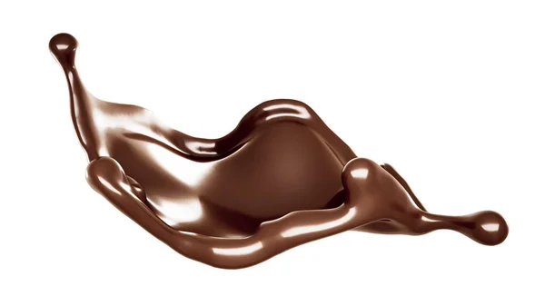 Šplouchnutí Tmavé Čokolády Vykreslování Ilustrace — Stock fotografie
