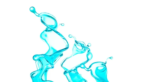 Blue Splash Water Rendering Illustration — 스톡 사진