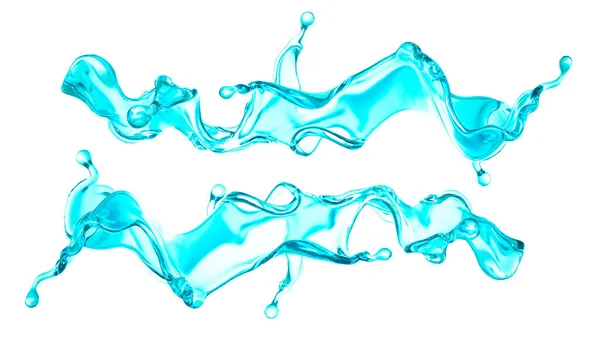 Blue Splash Water Rendering Illustration — 스톡 사진