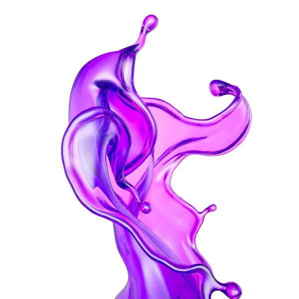 Прекрасная Пурпурная Капля Жидкости Рендеринг Иллюстрация — стоковое фото