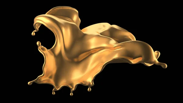 Luxe Mooie Gouden Splash Weergave Illustratie — Stockfoto